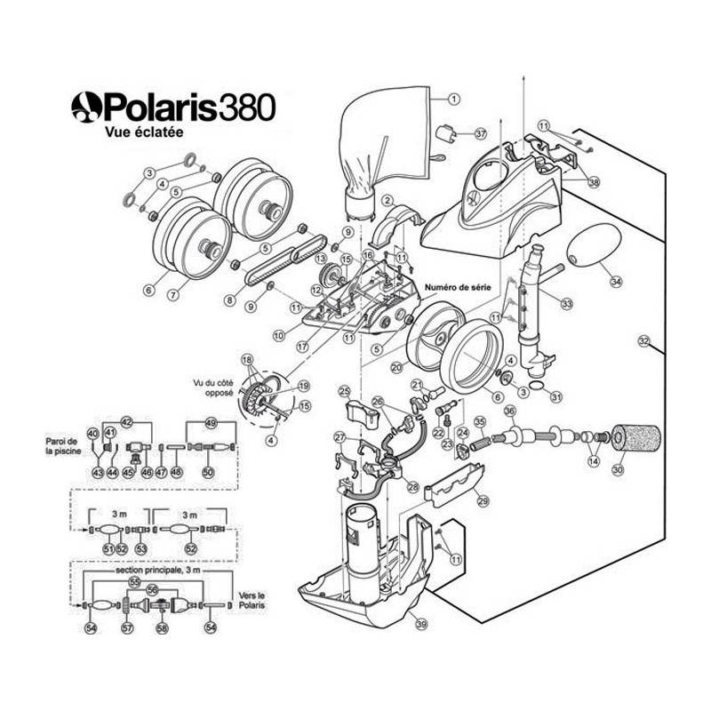 Roue côté roues jumelles pour Polaris 380 9 100 1008