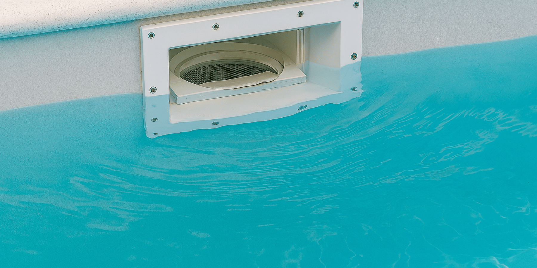 Niveau d'eau d'une piscine avec skimmer