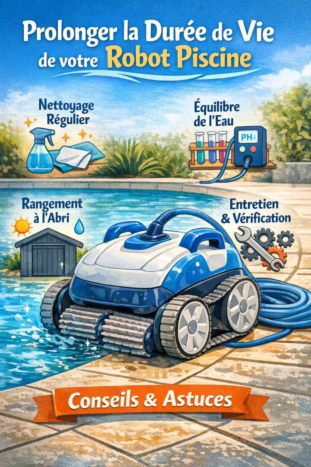 Augementer la durée de vie d'un robot de piscine